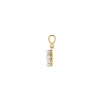 Cultured White Seed Pearl Cross Pendant (14K) side - Popular Jewelry - Нью-Йорк