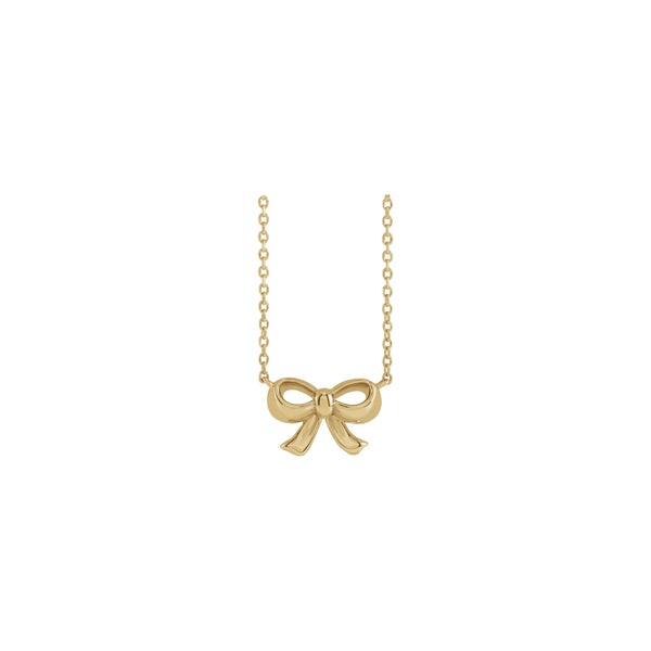 Cute Bow Necklace (14K) front - Popular Jewelry - New York