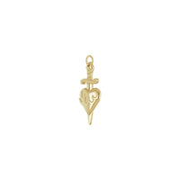 Tőr és égő szív medál (14K) átlós - Popular Jewelry - New York