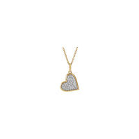 Kalung Hati Berlian Alami Diagonal (14K) depan - Popular Jewelry - New York