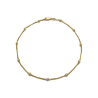 Diamond-Cut Beads Wheat Anklet (14K) Vinsælt \Jewelry - New York