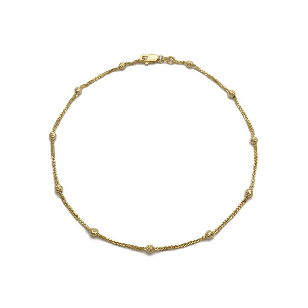 Diamond-Cut Beads Wheat Anklet (14K) Popular \Jewelry - New York