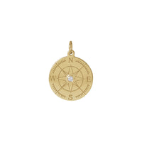 Diamond Voyager Compass Pendant (14K) front - Popular Jewelry - New York