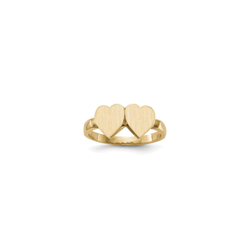 Double Heart Engravable Ring (14K)