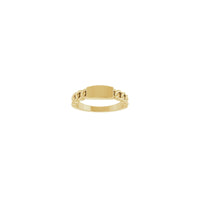 Graveerbare Bar Link Ring (14K) voorkant - Popular Jewelry - New York
