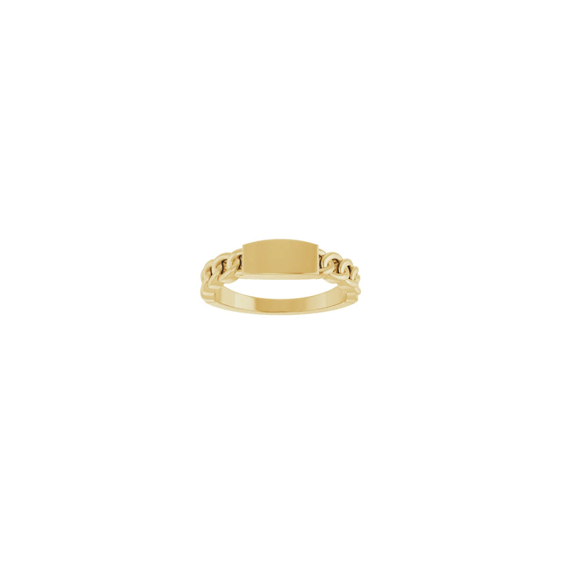 Engravable Bar Link Ring (14K) front - Popular Jewelry - New York