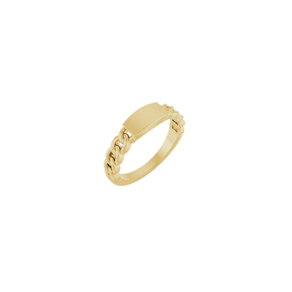 Engravable Bar Link Ring (14K) main - Popular Jewelry - New York