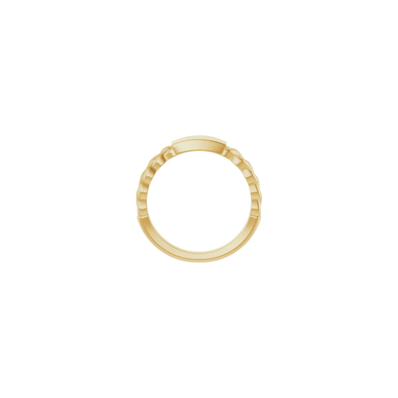 Engravable Bar Link Ring (14K) setting - Popular Jewelry - New York