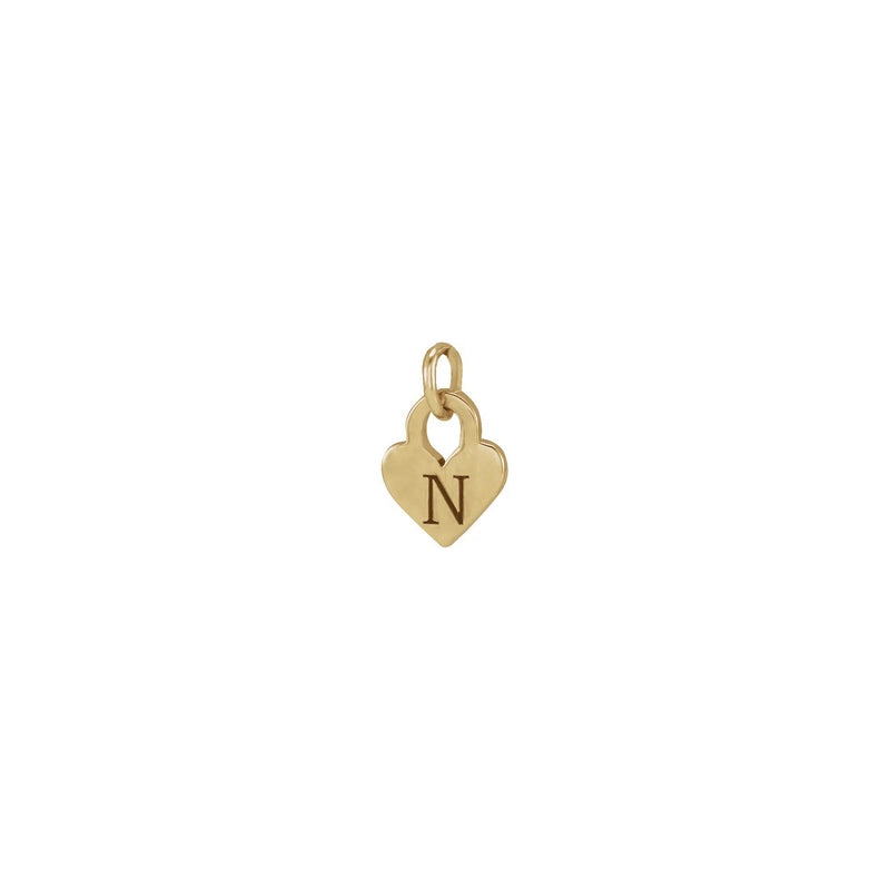 Engravable Heart Lock Pendant (14K) engraved - Popular Jewelry - New York