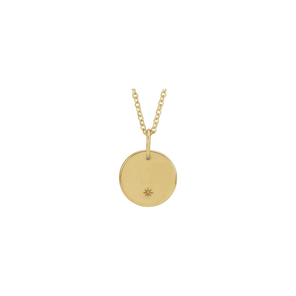 Engravable Round Starburst Medal Necklace (14K) front - Popular Jewelry - New York