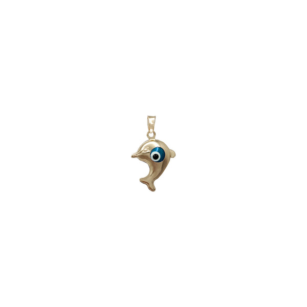 Evil Eye Dolphin Pendant (14K) light blue - Popular Jewelry - New York