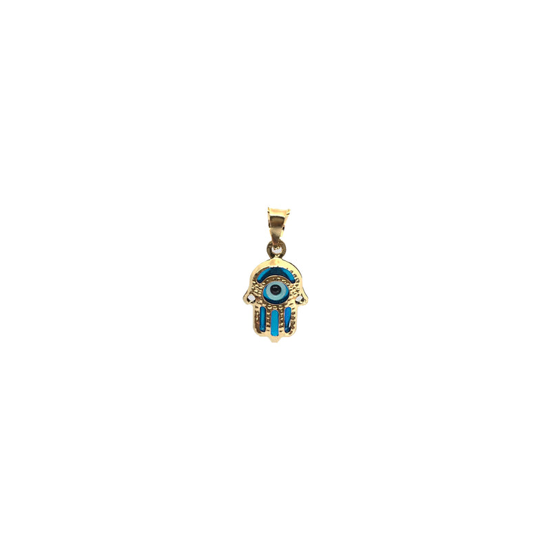 Evil Eye Hamsa Pendant (14K) light blue - Popular Jewelry - New York