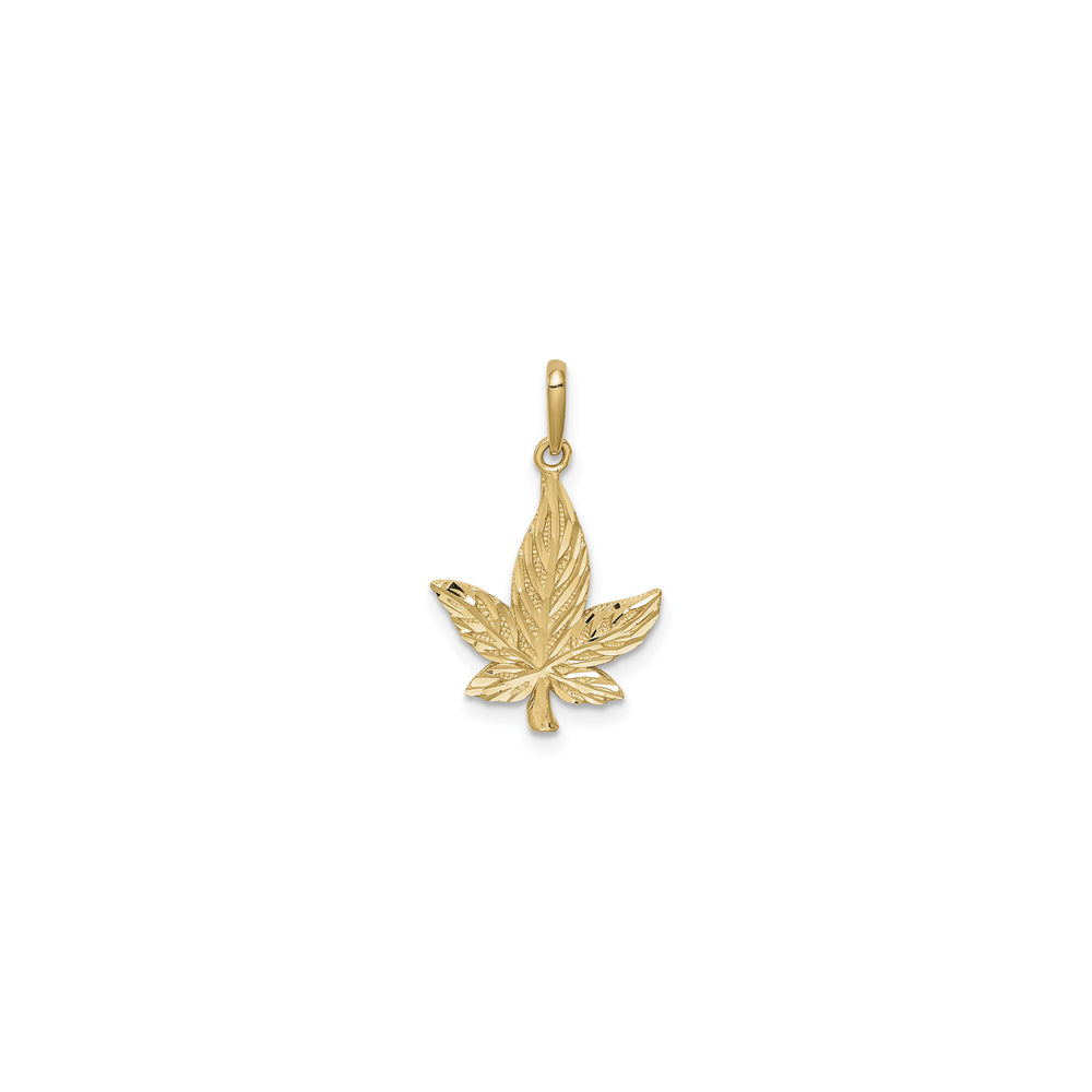 Fall Leaf Pendant (14K) front - Popular Jewelry - New York
