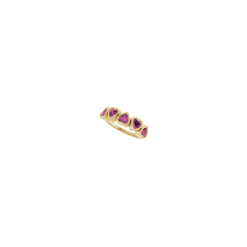 Five Pink Hearts Ring (14K) diagonal - Popular Jewelry - New York