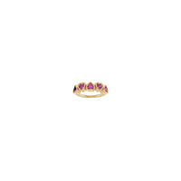 Five Pink Hearts Ring (14K) front - Popular Jewelry - New York
