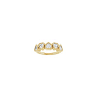 Lima ka White Hearts Ring (14K) atubangan - Popular Jewelry - New York