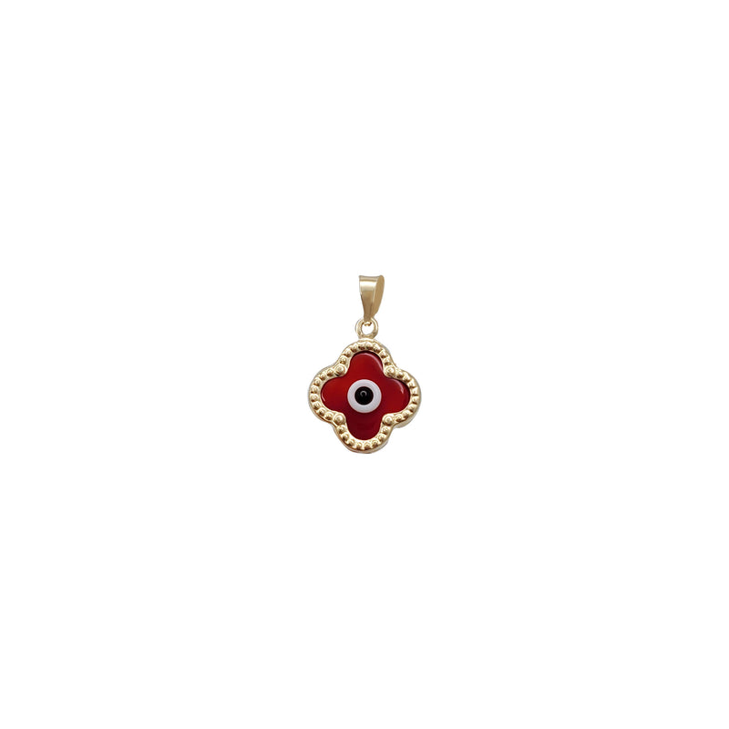Flower Evil Eye Pendant (14K) red - Popular Jewelry - New York