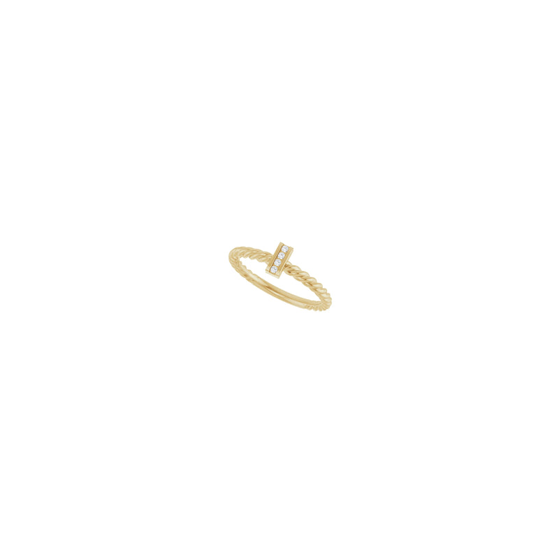Four Diamonds Rectangle Rope Ring (14K) diagonal - Popular Jewelry - New York