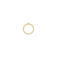 Four Diamonds Rectangle Rope Ring (14K) setting - Popular Jewelry - New York
