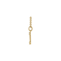 Gemini Zodiac Sign Diamond Solitaire Necklace (14K) side - Popular Jewelry - New York