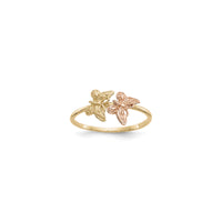 Golden and Pink Butterflies Ring (14K) diagonal - Popular Jewelry - New York