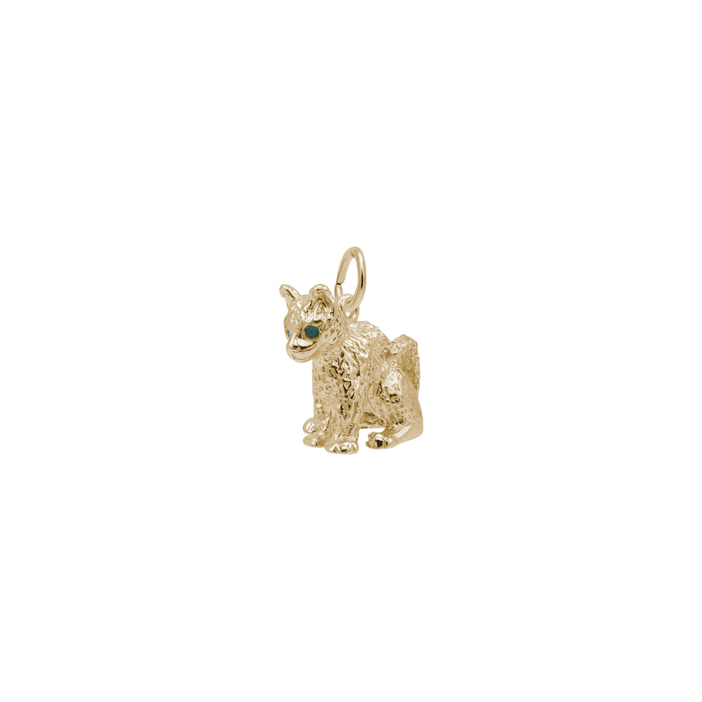 Green Eye Cat Pendant (14K) Popular Jewelry - New York
