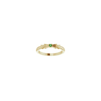 Green Tourmaline Bow Stackable Ring (14K) front - Popular Jewelry - New York