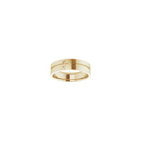 Grooved Sideways Cross Ring (14K) front - Popular Jewelry - New York