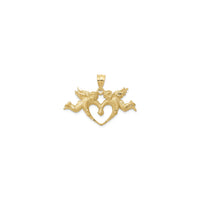 হ্যান্ড হোল্ডিং এঞ্জেলস হার্ট আউটলাইন দুল (14K) সামনে - Popular Jewelry - নিউ ইয়র্ক