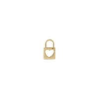 Heart Cutout Lock Pendant (14K) front - Popular Jewelry - New York