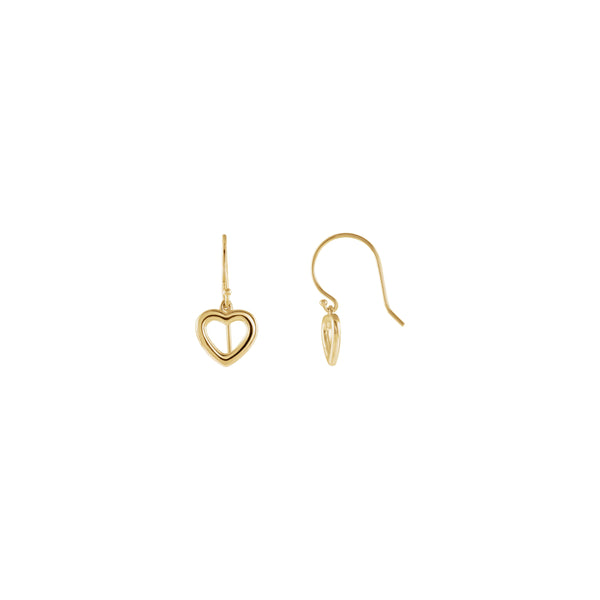 Heart Outline Dangle Earrings (14K) main - Popular Jewelry - New York