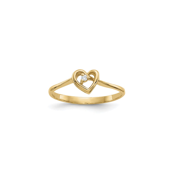Heart Outline Diamond Ring (14K) main - Popular Jewelry - New York