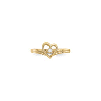 Heart Outline with Solitaire Diamond Ring (14K) front - Popular Jewelry - New York