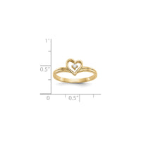 Heart Outline with Solitaire Diamond Ring (14K) scale - Popular Jewelry - New York