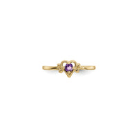Heart Outlined February Birthstone Amethyst Ring (14K) front - Popular Jewelry - New York