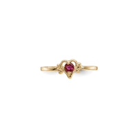Heart Outlined July Birthstone Ruby Ring (14K) front - Popular Jewelry - New York