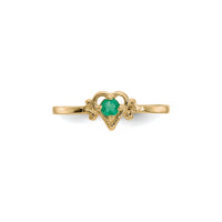 Heart Outlined May Birthstone Emerald Ring (14K) front - Popular Jewelry - New York