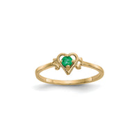 Heart Outlined Mayo Birthstone Emerald Ring (14K) main - Popular Jewelry - New York