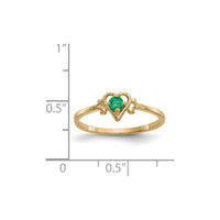 Heart Outlined Mayo Birthstone Emerald Ring (14K) scale - Popular Jewelry - New York
