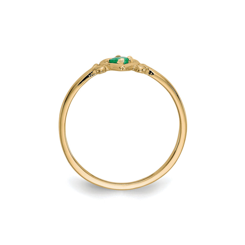 Heart Outlined May Birthstone Emerald Ring (14K) setting - Popular Jewelry - New York