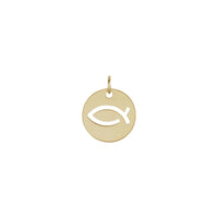 Ichthus Religious Fish Symbol Pendant (14K) front - Popular Jewelry - New York