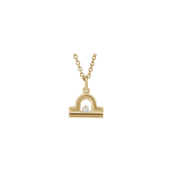 Libra Zodiac Sign Diamond Necklace (14K) front - Popular Jewelry - New York
