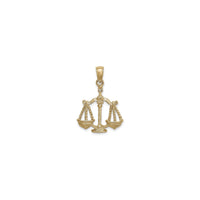 Libra Zodiac Sign Scale Symbol Pendant (14K) front - Popular Jewelry - New York