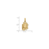 Lion Head with Crown Pendant (14K) scale - Popular Jewelry - New York