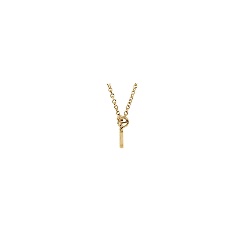 Lotus Flower Outline Necklace (14K) side - Popular Jewelry - New York