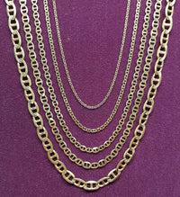 সলিড মেরিনার ফ্ল্যাট লিঙ্ক চেইন (14K) সামনে - Popular Jewelry - নিউ ইয়র্ক