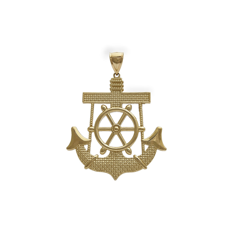 Massive Anchor and Ship Wheel Pendant (14K) Popular Jewelry - New York