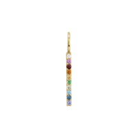 Multi-Gemstone Rainbow Bar Pendant (14K) front - Popular Jewelry - New York