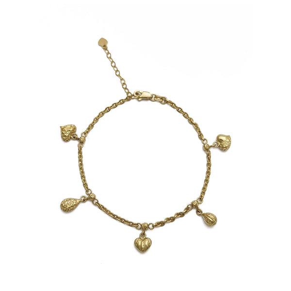 Multi-Texture Hearts and Drops Bracelet (14K) Popular Jewelry - New York