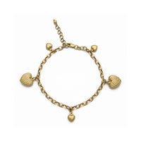 Multi-Texture Puffed Hearts Bracelet (14K) Popular Jewelry - New York